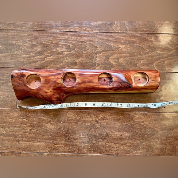 Reclaimed / Natural Wood 4-Votive Candle Holder - Picture 8 of 10